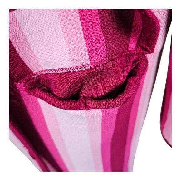 Moschino Couture! Pink Striped Wool Knit Double-Breasted Oversized Coat Rare - Picture 12 of 14